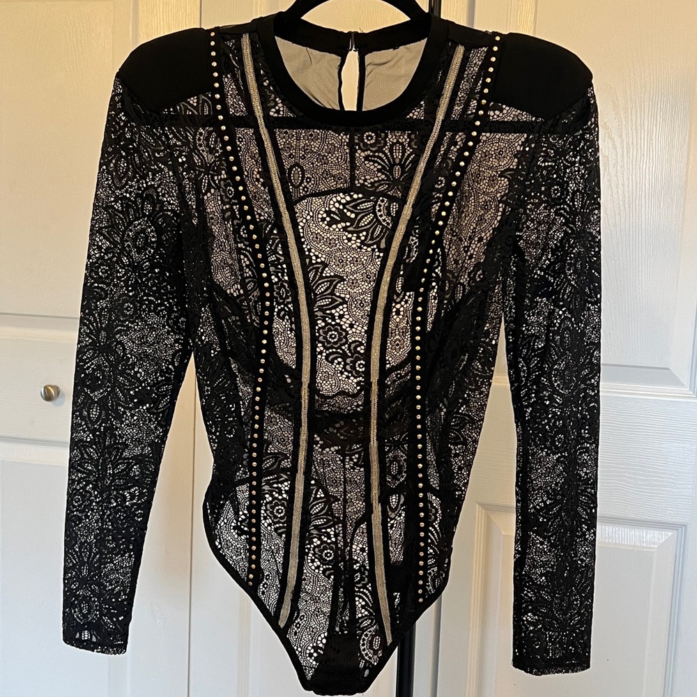 Victoria’s Secret long sleeve lace, bodysuit, size medium